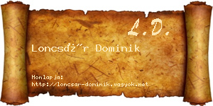 Loncsár Dominik névjegykártya
